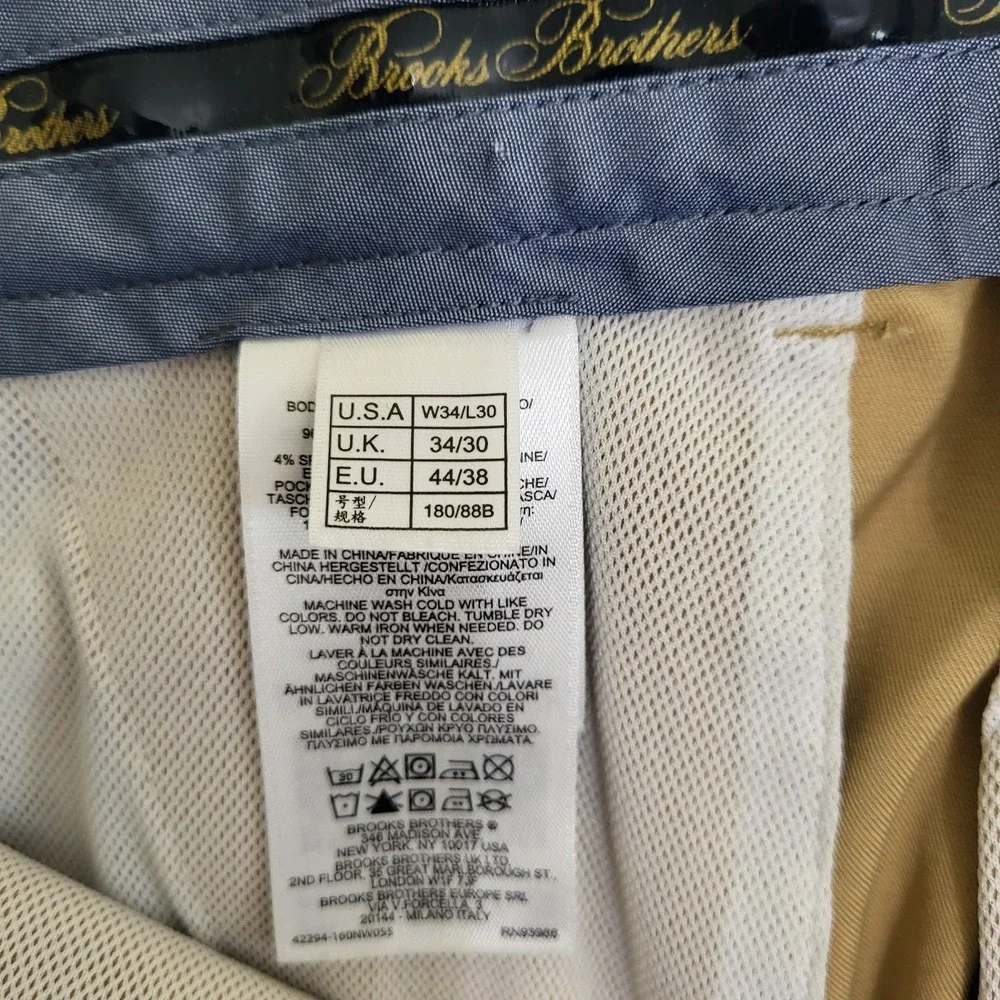 Brooks Brothers Khaki Performance Golf Pants Men's Size 34x30